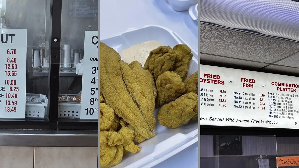 A seafood meal with sides and tartar sauce.