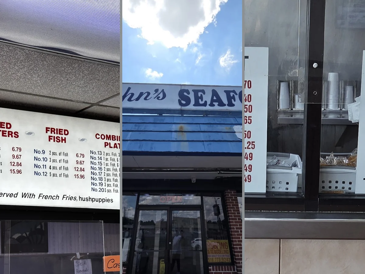 A seafood meal with sides and tartar sauce.